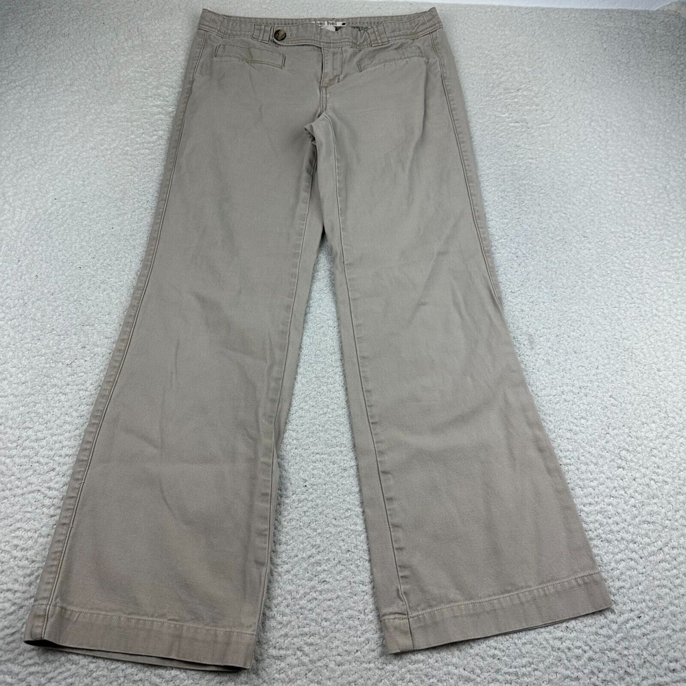 Hei Hei Anthropologie Jeans Womens 8 Wide Flare Leg Pockets Tan Khaki‎ Pant